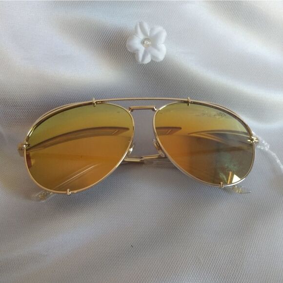 EUC KLOE KARDASHIAN DIFF Eyewear Reflective Lenses Rose Gold Hardware - Picture 1 of 12